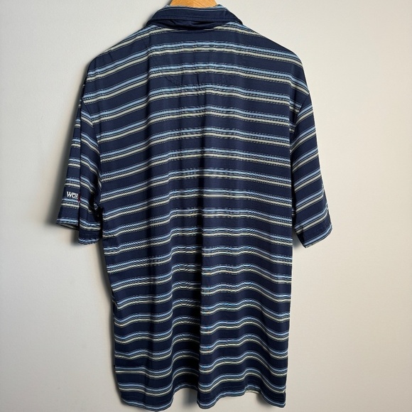 Weir‎ Golf Men's Navy Blue Stripe Short Sleeve Polo Golf Shirt Size Large (44) - Picture 7 of 14